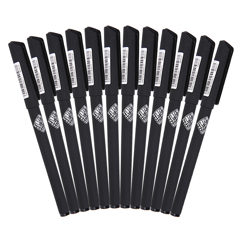 晨光 M＆G 全针管防滑护套中性笔签字笔水笔 12支/盒 AGPB0201 0.5mm （黑色）