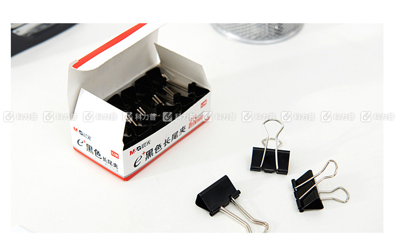 晨光 M＆G Eplus盒装黑色长尾夹 ABS92729 25mm  12个/盒 12盒/包 240盒/箱