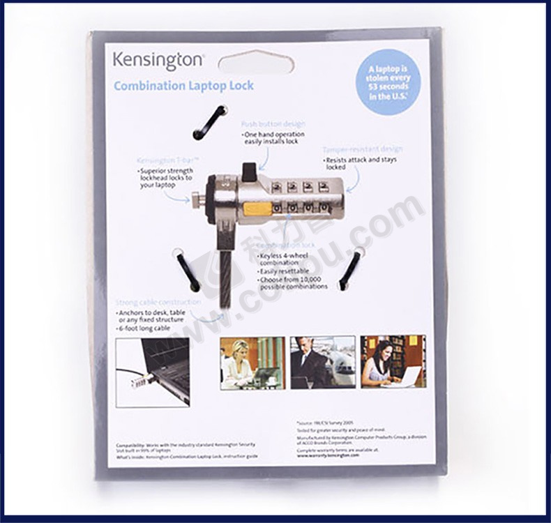 肯辛通 Kensington 电脑锁 密码锁 64673 标准锁孔尺寸(7*3mm)-融创集采商城