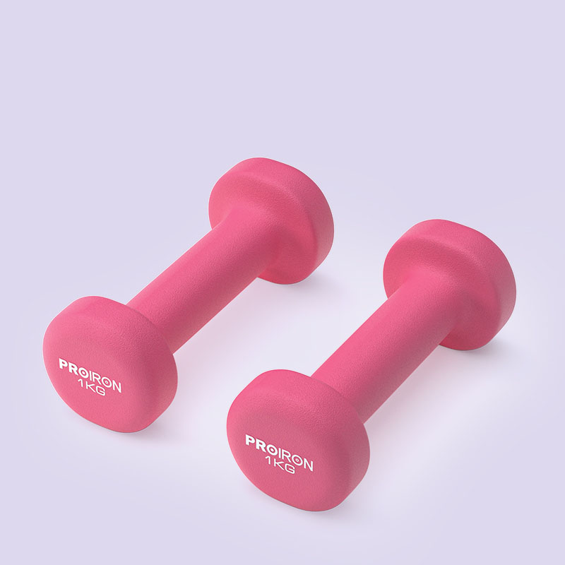 普力艾 浸塑哑铃 pro-zy-js01 1kg*2 (粉色)