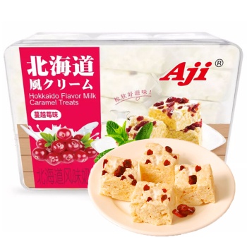 Aji Aji 北海道风味奶芙（蔓越莓味）（独立小包装） 240g／盒；16盒／箱   240g／盒；16盒／箱  饼干/糕点