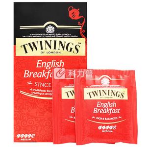 川宁 川宁 TWININGS 英国早餐红茶 S25 2g*25包/盒；12盒/箱   2g*25包/盒；12盒/箱  袋泡茶